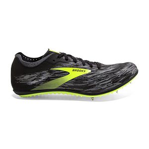 Brooks ELMN8 v5 Mens Racing Shoes Black/Grey/Yellow | USA-YCK162793